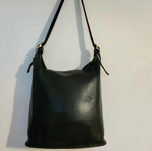 COACH (VTG) (#9060) “Slim Duffle Sac” Black Leather Shoulder Bag